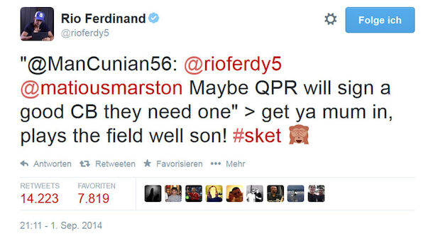 FA klagt Ferdinand nach Tweet an