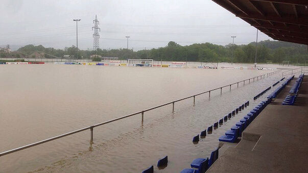 Hochwasser 2014 - Fußballplätze unter Wasser