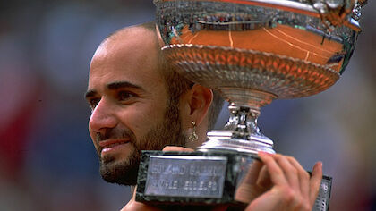 Andre Agassi bei den French Open 1990, 1991 und 1999
