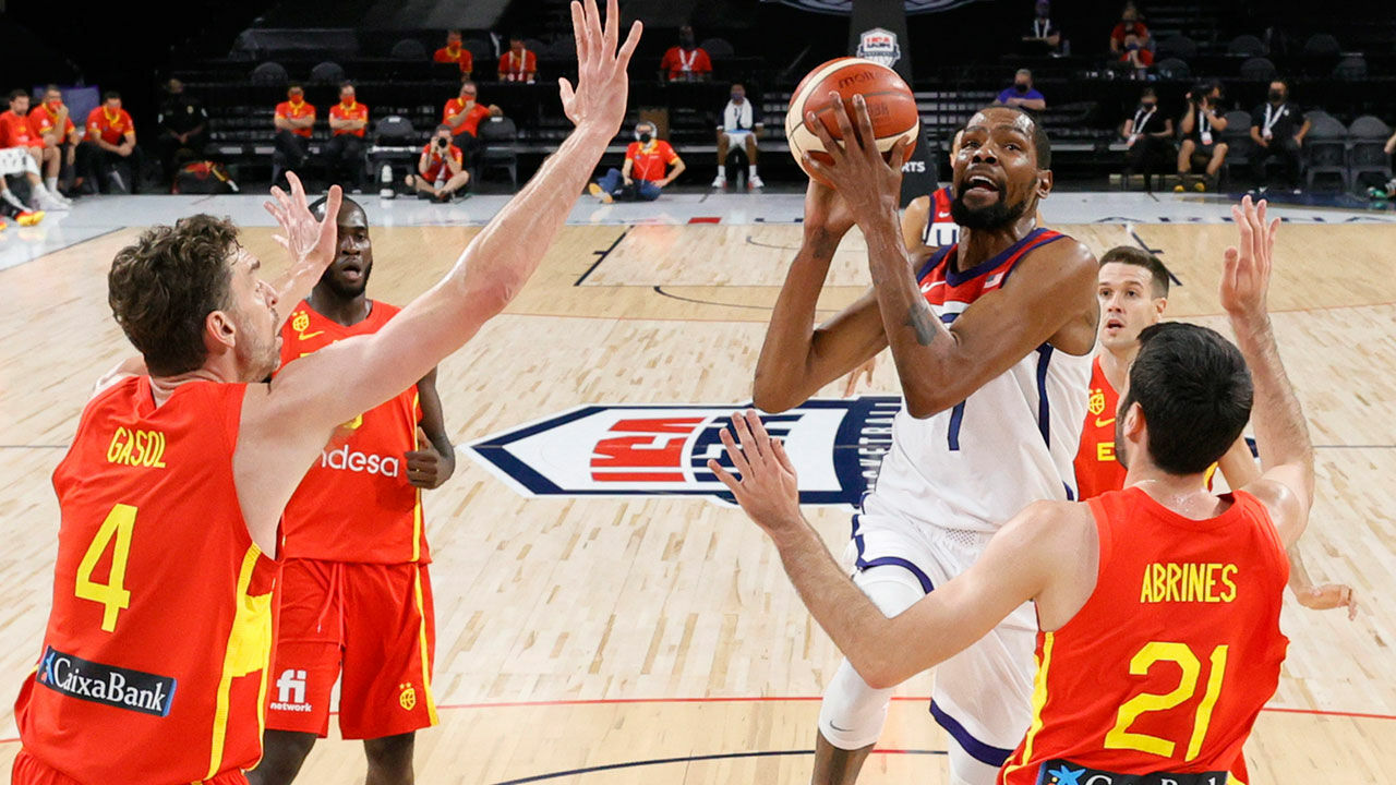 Basketball USA gewinnen OlympiaGeneralprobe gegen Spanien