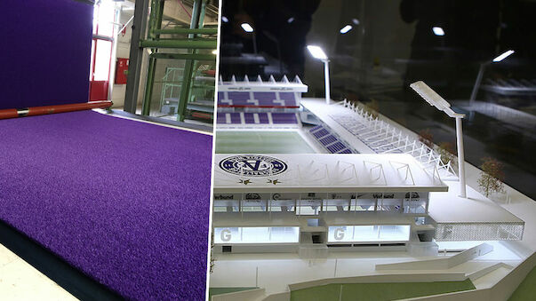 Violetter Rasen in der neuen Austria-Arena
