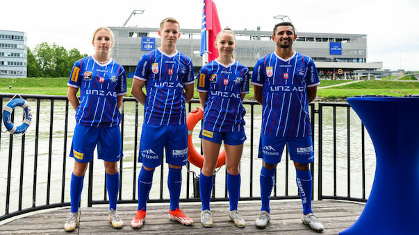 Rote Akzente zieren neues Heimtrikot von Blau-Weiß Linz