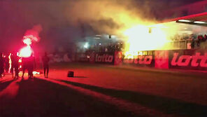 Sturm: Fan-Pyroshow im Training