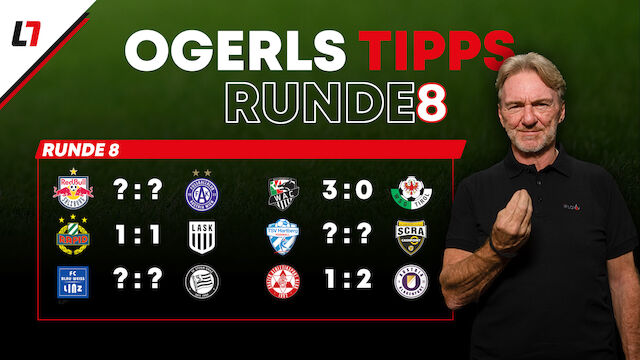 Andy Ogris tippt: Wer holt die Punkte in Runde 8?