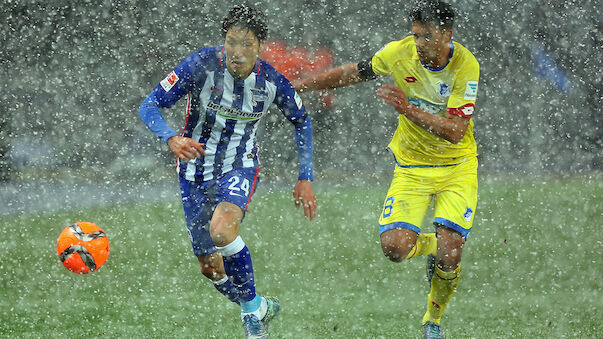 Hertha feiert Heimsieg im Schneegestöber