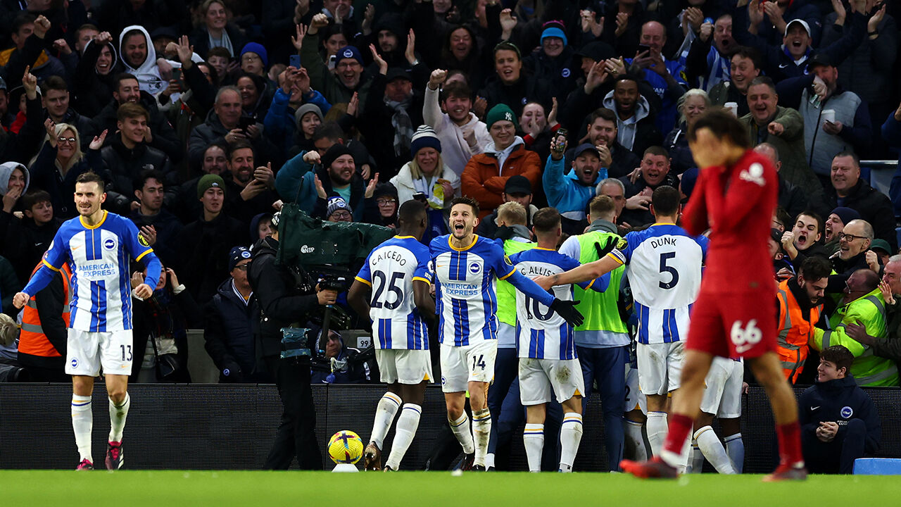 Brighton sweeps Liverpool away from the field and overtakes
