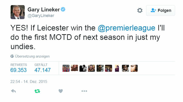 Wegen Leicester: Lineker muss Hosen runterlassen