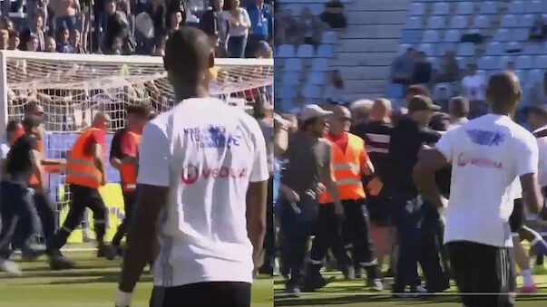 VIDEO: Bastia-Chaoten stürmen gegen Lyon das Feld