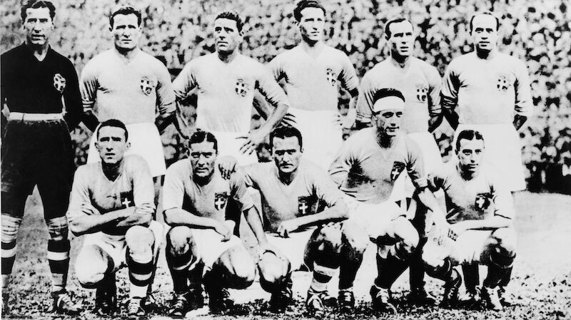 Italien gewinnt beim Halbfinale der WM 1934 im San Siro gegen Österreich