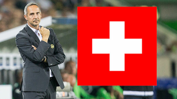 Hütter erklärt Erfolgsrezept anhand Schweiz-Fahne
