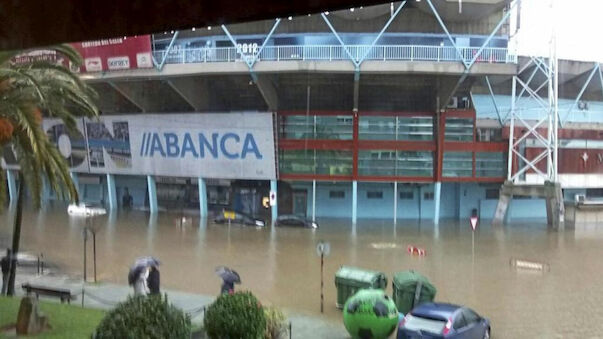 Land unter im Stadion von Celta de Vigo