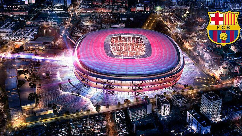 Barca Zeigt Umbau Plane Fur Camp Nou Fussball International Spanien