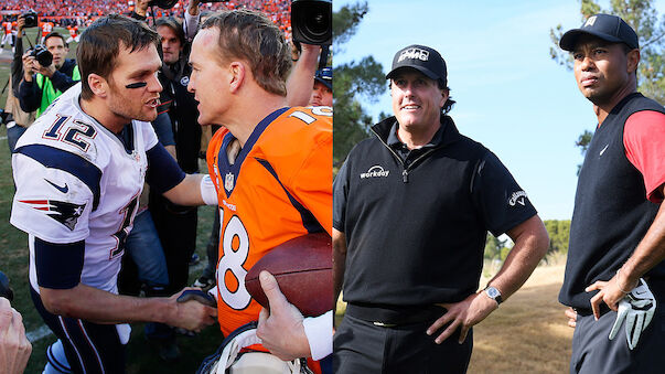 Brady und Manning fordern Woods und Mickelson