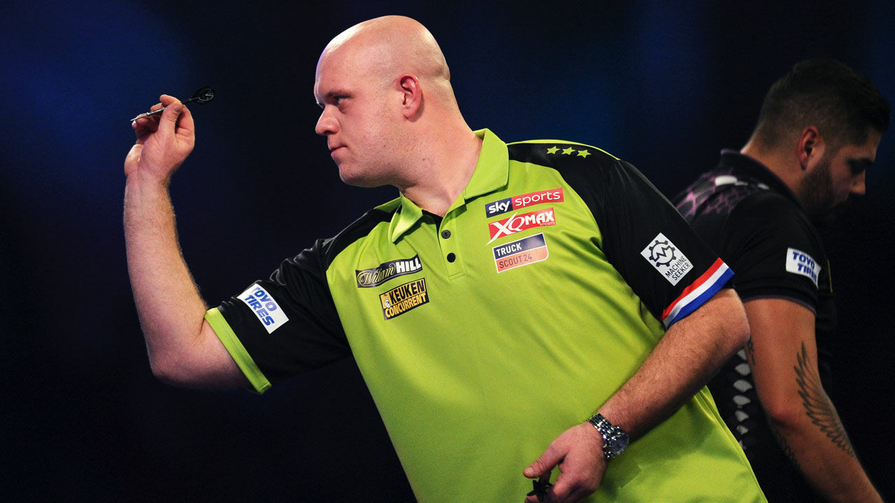 DartsWM Michael van Gerwen zittert sich in nächste Runde