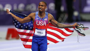 US-Amerikaner Hall mit Topfinish zu Gold über 400 m