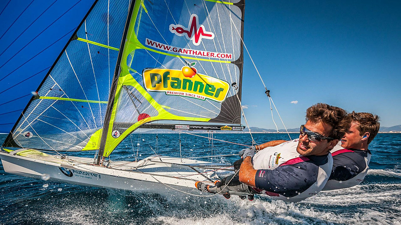 Segeln Drei der vier OeSVOlympiaBoote im Medal Race