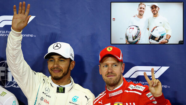 Symbolisch: Hamilton und Vettel tauschen Rennhelme