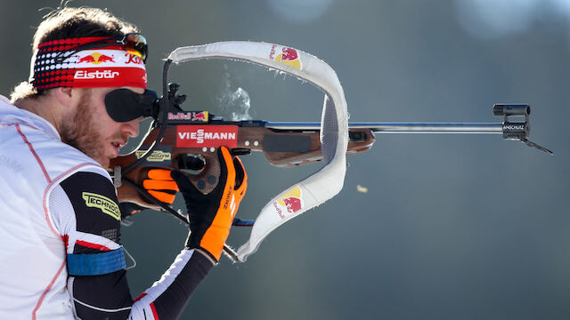 ÖSV-Biathleten am Staffel-Podest