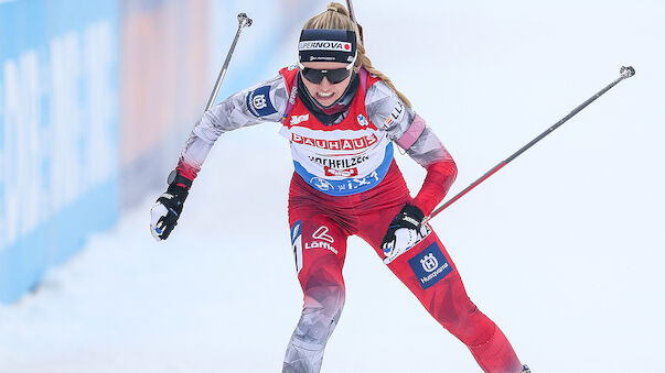 Anna Gandler zeigt in Annecy als beste ÖSV-Biathletin auf