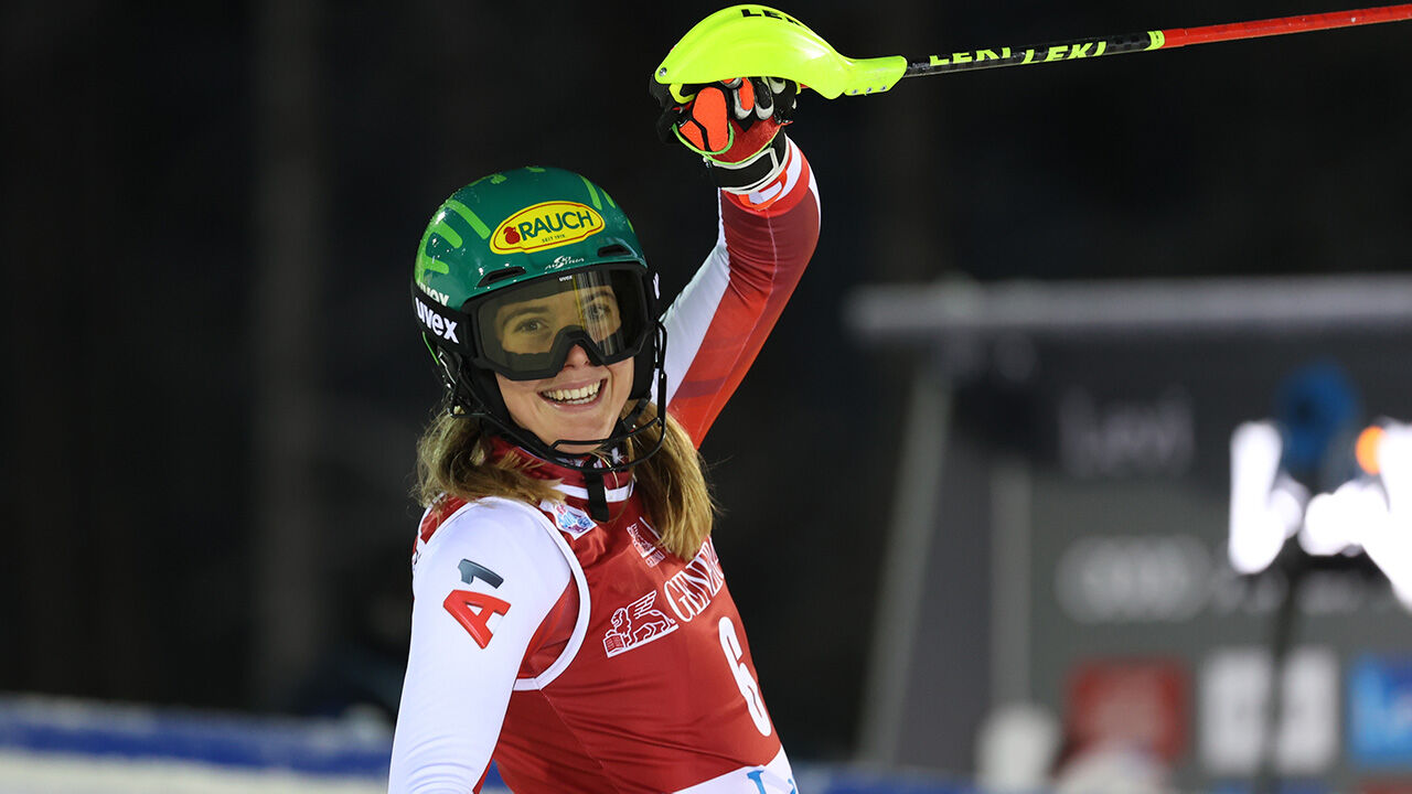 Katharina Liensberger stürmt auch im 2. Levi-Slalom aufs Podest