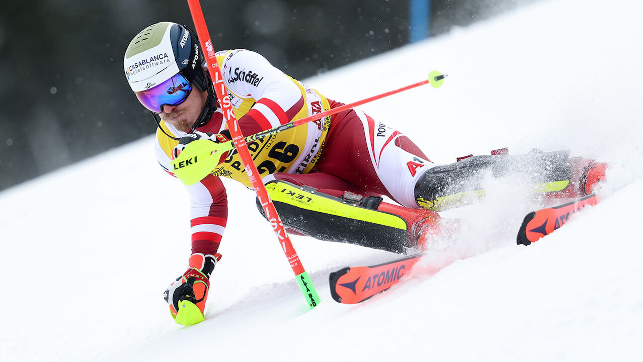 Feller Und Schwarz In Alta Badia Slalom Am Podest Wintersport Ski Alpin Weltcup Herren