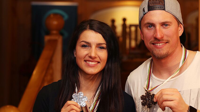 Ski Wm Jubelbilder Von Stephanie Venier Und Max Franz Wintersport Ski Alpin Wm 2017