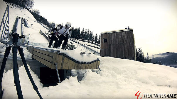 Erster Tandem-Skisprung der Geschichte in Planica