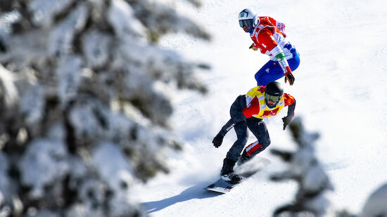 Snowboard Crosser Lüftner in Russland am Podest