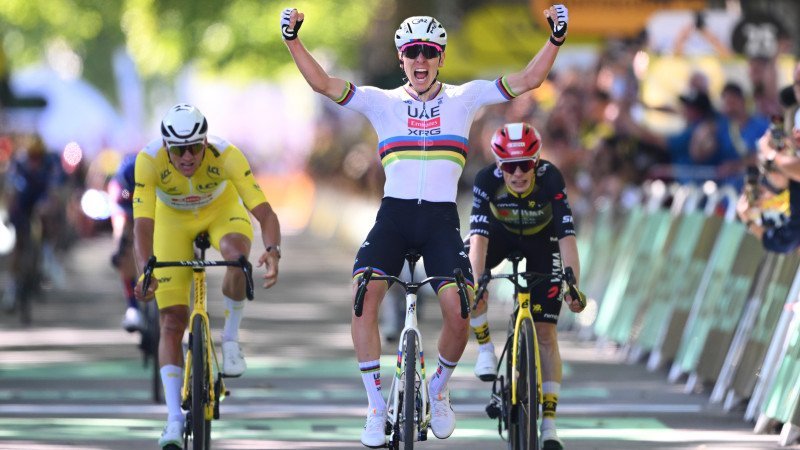 Pogacar holt mit spektakulärem Finish 100. Sieg als Radprofi