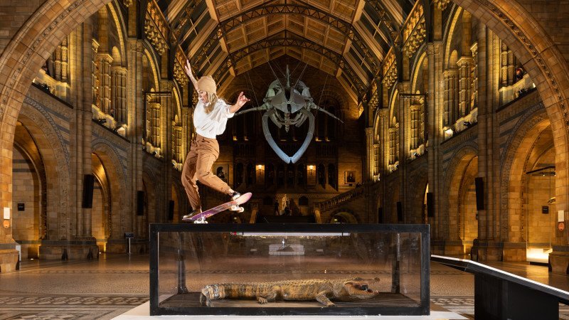 Naturgeschichte meets Trendsport - Skate-Bilder im Museum