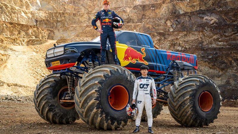 Verstappen Tsunoda Mega Trucks Diashow