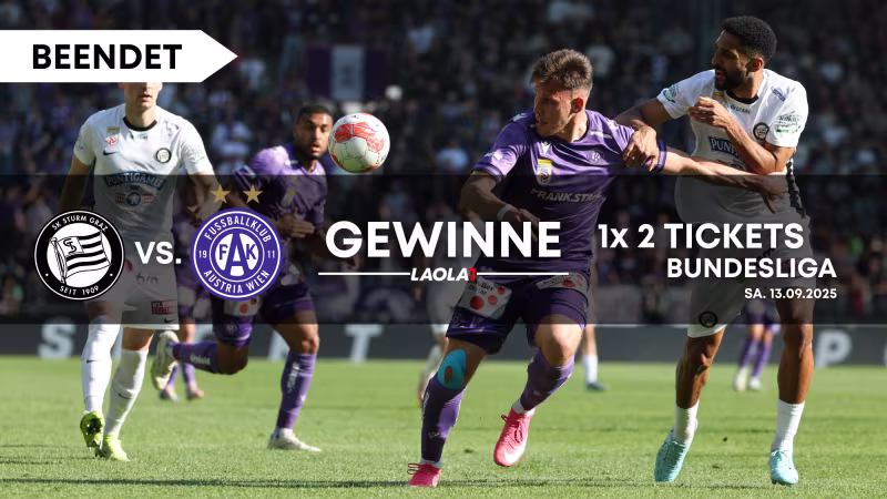 GEWINNSPIEL: 1x 2 Tickets Sturm vs. Austria