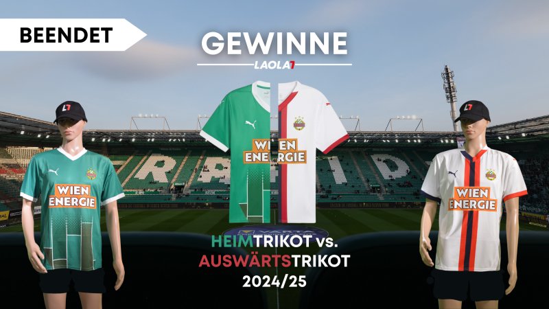 GEWINNSPIEL: Rapid Heim- vs. Auswärtstrikot 2024/25