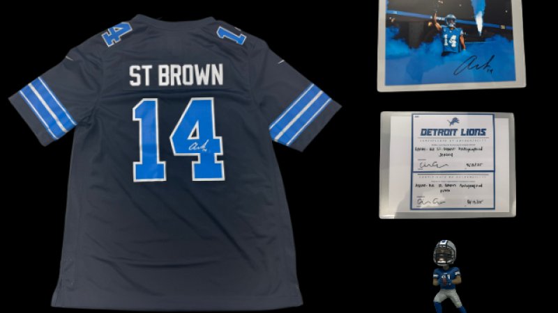 Signiertes Detroit Lions Jersey von Amon-Ra St. Brown