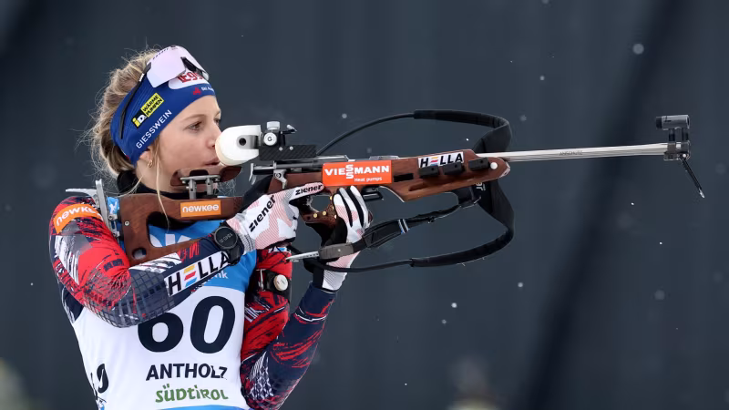 Biathlon-Frauen-Staffel vergibt Halbzeitführung