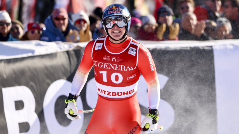 Das Siegertrio des Super-Gs in Kitzbühel