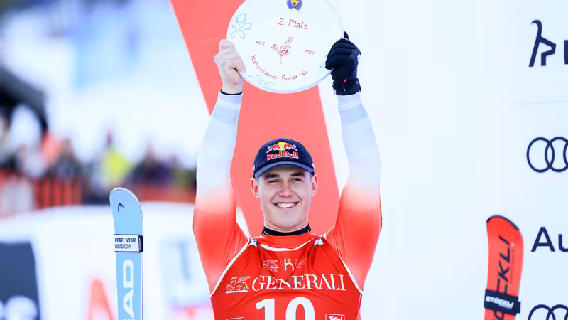 Das Siegertrio des Super-Gs in Kitzbühel