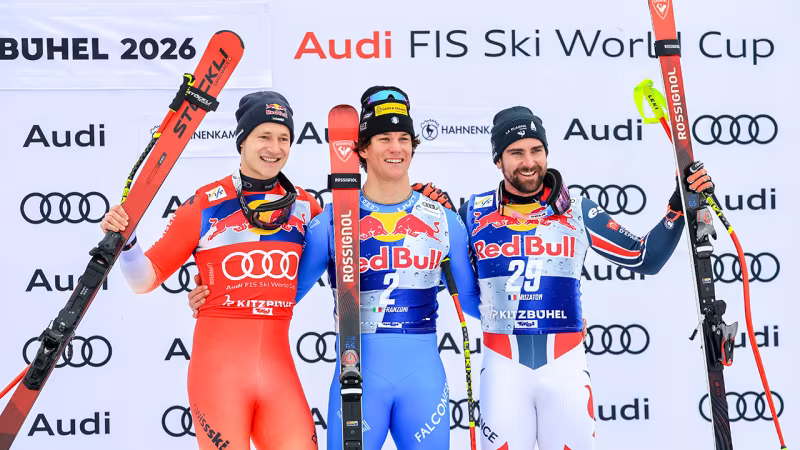 Kitzbühel-Abfahrt: Das Sieger-Trio auf der Streif