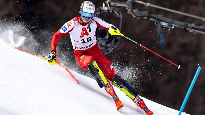 Kitzbühel-Slalom: Bilder der Siegerehrung mit Manuel Feller