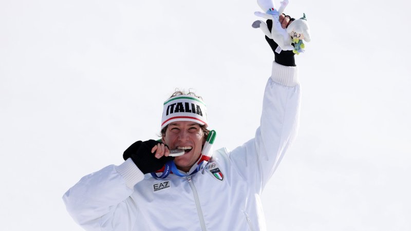 Olympia-Abfahrt - das Sieger-Trio von Bormio