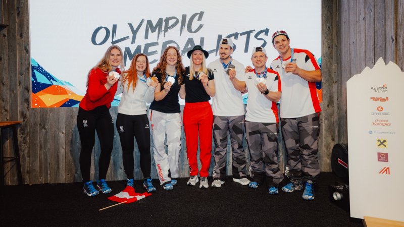 Bilder! Medaillen-Rodler feiern im Österreich-Haus