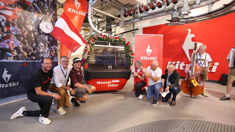 Manuel Feller hat seine Gondel in Kitzbühel! Bilder der "Taufe"