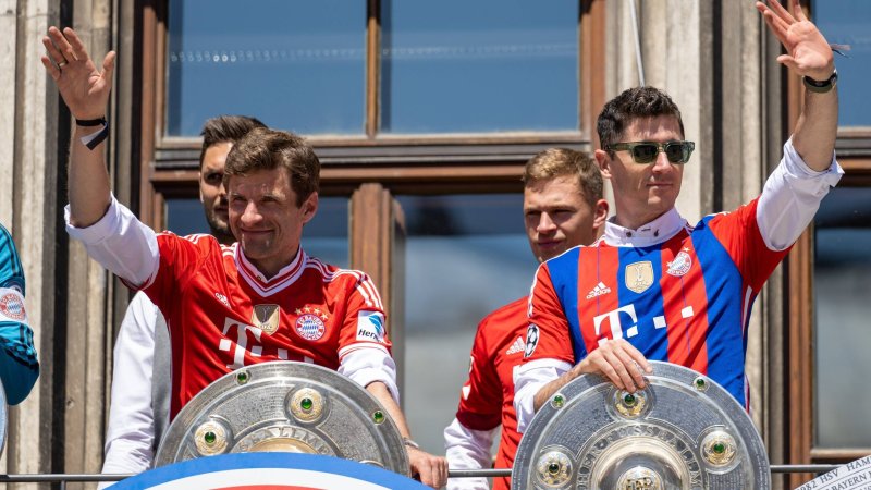 Bayern-Nostalgie: Lewandowski und Müller feiern Wiedersehen