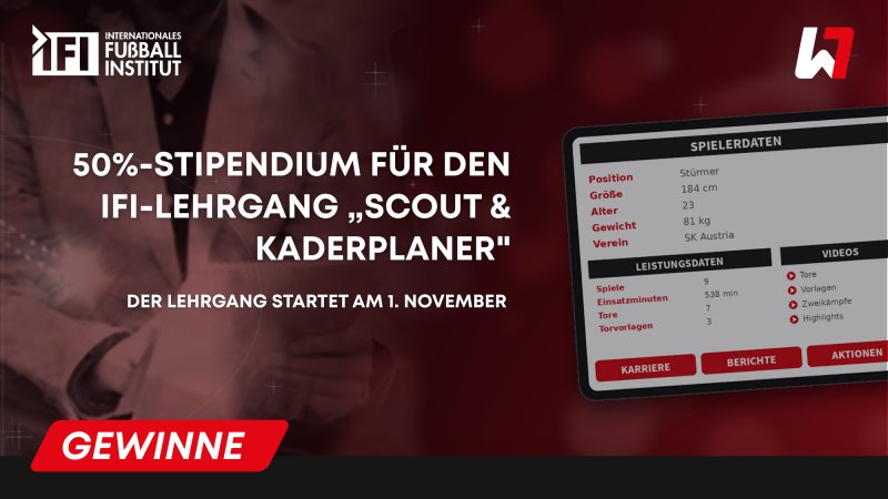 50%- Stipendium für den IFI-Lehrgang „CAS Scout & Kaderplaner"