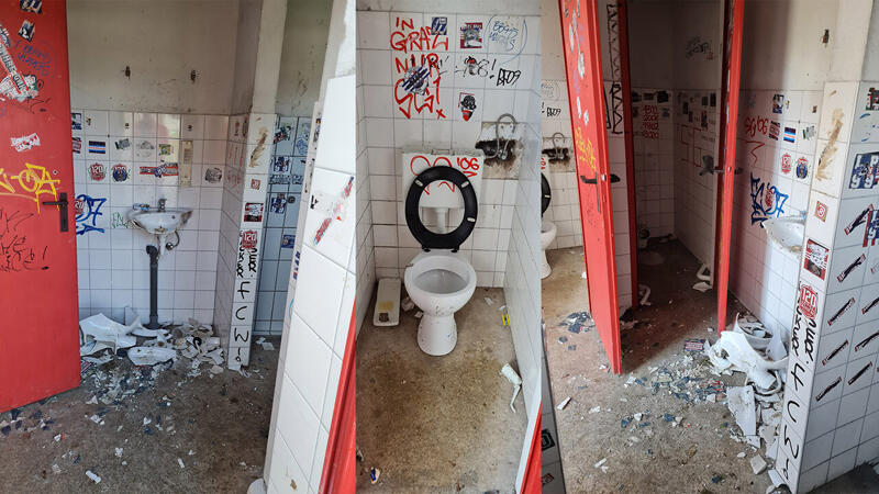 10.000 Euro Schaden! Blau-Weiß-Fans verwüsten Steyr-Stadion