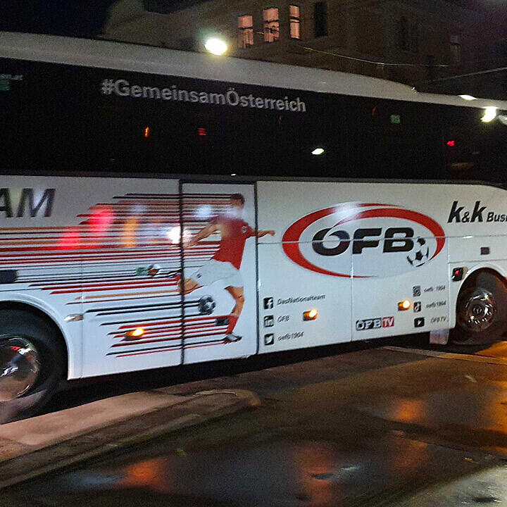 Grbic und Co. kamen mit ÖFB-Bus zum Rapid-Spiel