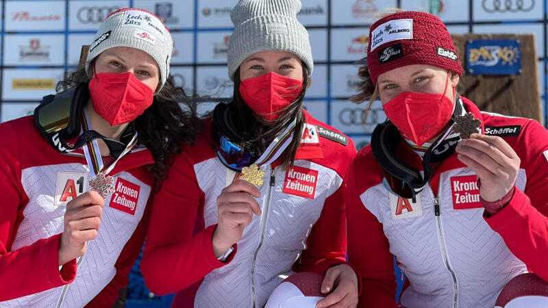 ÖSV-Dreifachsieg im Super-G bei Junioren-WM