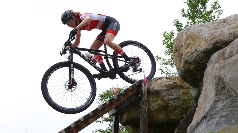 Nur eine fühlte sich bei der Berg- und Talfahrt (fast) oben