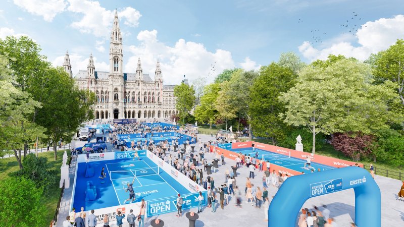 Zur Erste Bank Open 2024: Tennis am Rathausplatz für alle