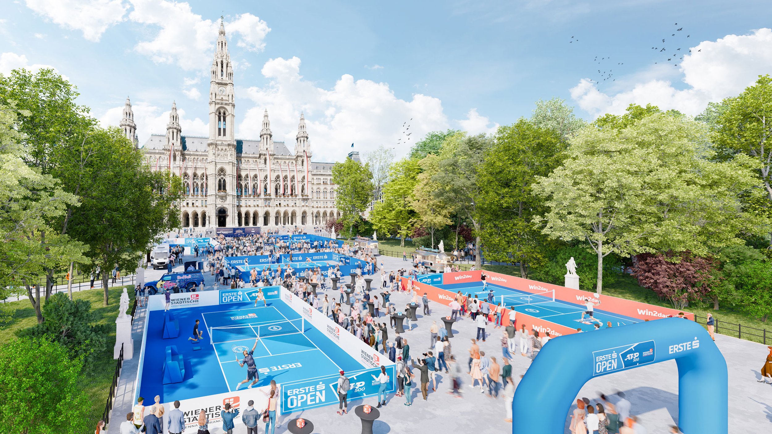 Magic Moments in the City: <a href='/de/daten/news/tennis/tennis/' class='tag'>Tennis</a> am Rathausplatz für alle